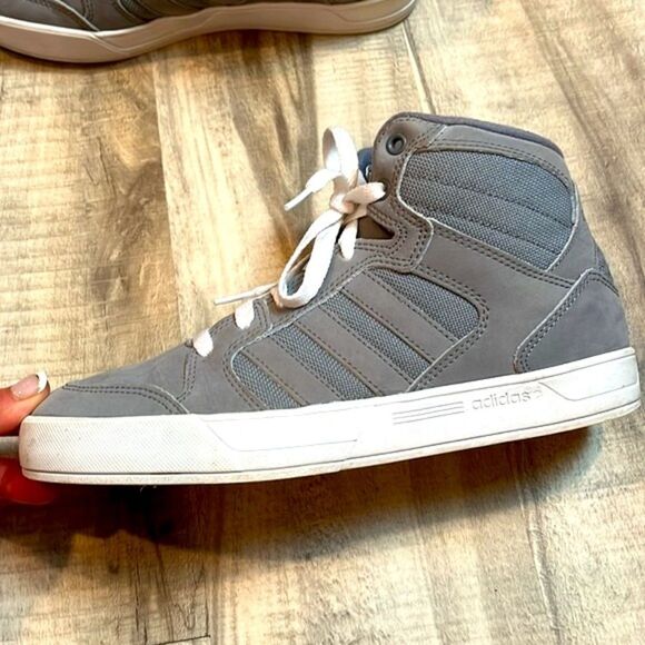 Adidas hi tops Neo Ortholite leather suede gray sz 7 (womens 8) good condition - Picture 5 of 9